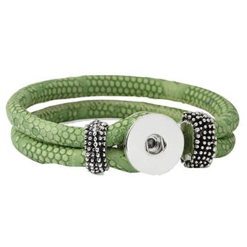 Fako Bijoux - Armband Voor Click Buttons - Slang - Groen, Verzenden, Nieuw