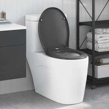 vidaXL Toiletzitting Antraciet 47 x 37 x 4 cm Duroplast, Verzenden, Nieuw