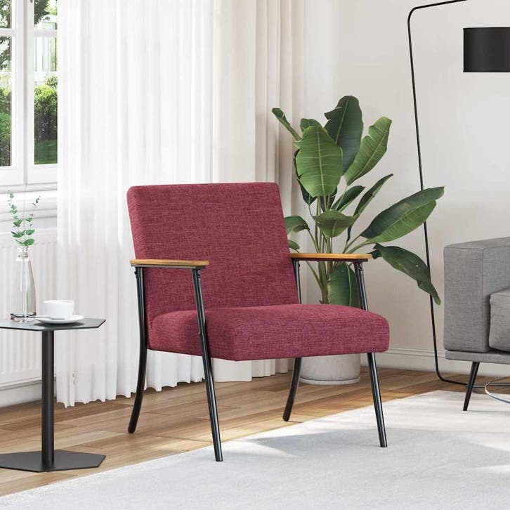 vidaXL Fauteuil Wijnrood Stof, Huis en Inrichting, Fauteuils, Nieuw, Verzenden