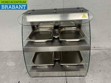RVS Luxe warmhoudvitrine 4 x ½ GN 63 cm 230V Horeca, Ophalen of Verzenden, Nieuw in verpakking