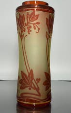 Vaas - Glas - Prachtige amberkleurige vaas, Antiek en Kunst, Antiek | Glas en Kristal
