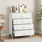 Ladekast Hämeenlinna commode met lades 92x80x40 cm wit [en.c, Verzenden, Nieuw