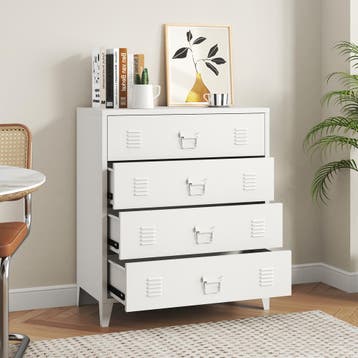 Ladekast Hämeenlinna commode met lades 92x80x40 cm wit [en.c, Verzenden, Nieuw