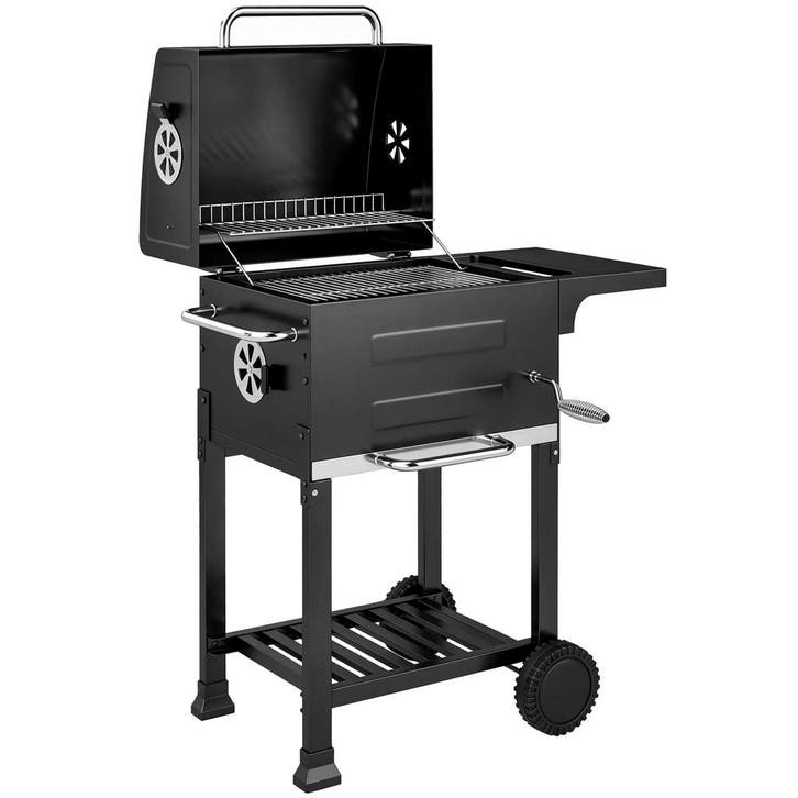 Houtskoolgrill Compacte Grillwagen Met Deksel Thermometer Gr, Tuin en Terras, Planten | Bomen, Verzenden