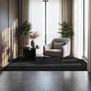 Kortpolig vloerkleed Soft Zone - 120 x 170 cm, zwart, Verzenden, Nieuw