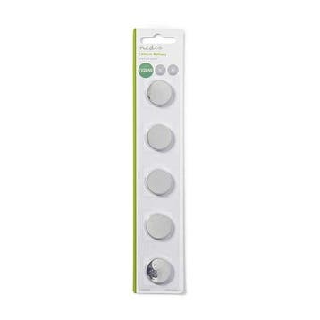 Knoopcel batterij CR2450 - Nedis - 5 stuks (Lithium, 3 V), Verzenden, Nieuw
