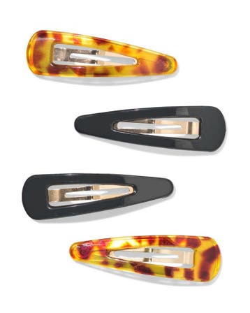 HEMA Haarclips 2.5cm tortoise zwart - 4 stuks, Verzenden, Nieuw