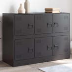vidaXL Dressoir 99x39x73 cm staal zwart, Huis en Inrichting, Kasten | Dressoirs, Verzenden, Nieuw, 50 tot 100 cm, Metaal