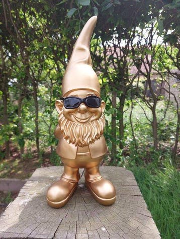 Beeld, funny gnome with sunglasses - 41 cm - polyresin