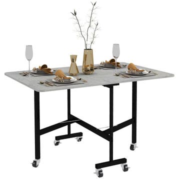 TRUUSK Opvouwbare Eettafel Met Wielen - Voor 4-6 Personen -, Verzenden, Nieuw