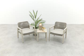 Moretti rope loungestoelen set met bijzettafel (3-dlg) -, Verzenden, Nieuw, Overige materialen, Loungeset