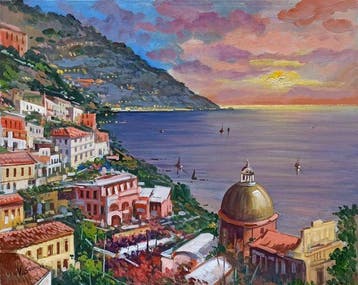 Vincenzo Somma (1955) - Sunset in Positano