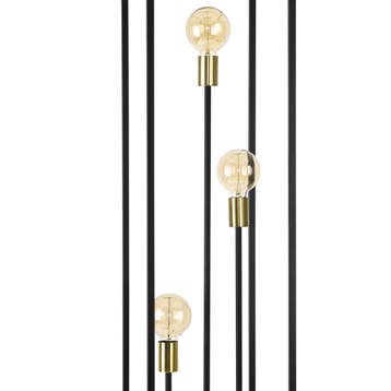 Vloerlamp staande lamp 140x30x30 cm Groningen 3xE27 zwart, Verzenden, Nieuw
