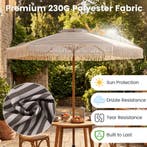 LIVSK Parasol met Franjes - 210 cm Buitendiameter - Robuuste, Verzenden, Nieuw