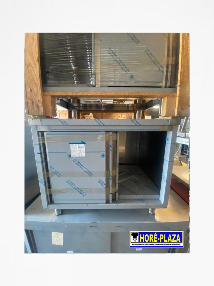 RVS werktafels met schuifdeuren (2stuks)  | 100x70 | 100x60, Zakelijke goederen, Horeca | Keukenapparatuur, Nieuw in verpakking