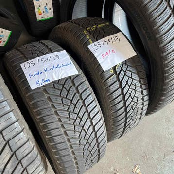 2 x Fulda 195-50-15 Winterbanden 8,5mm, Gebruikt, 15 inch, Band(en), Personenwagen