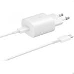 Samsung USB-C snellader set 25W wit met kabel, Verzenden, Nieuw
