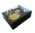 Suzuribako-doos - zwart en goud gelakt hout - Japan - Meiji