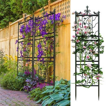 Set van 2 Metalen Klimrekken Zwart – 195 cm, Verzenden, Nieuw