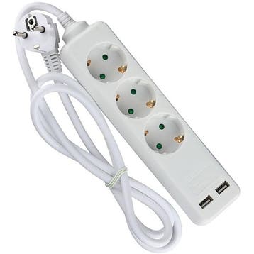 Stekkerdoos met USB - Verlengsnoer met USB - Viron Serino -, Ophalen of Verzenden, Nieuw