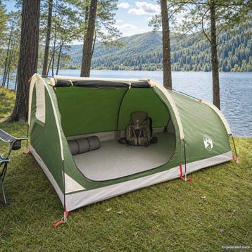 vidaXL Hiking Tent Waterdicht 2-persoons Groen, Verzenden, Nieuw, Tot en met 2