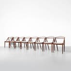 Vintage Deense eetkamerstoelen, Kai Kristiansen, set van 8, Ophalen, Hout, Gebruikt, Overige kleuren
