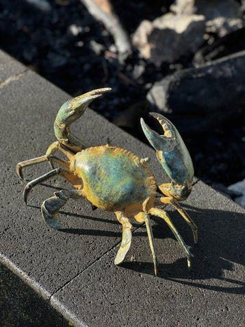 sculptuur, NO RESERVE PRICE - Crab Sculpture - 24 cm - Brons