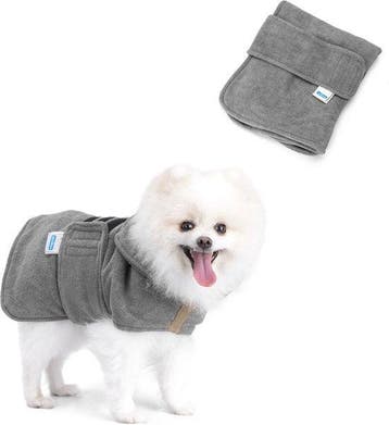 Hondenbadjas - Badjas hond - Ruglengte 40 cm - S - Grijs - N, Dieren en Toebehoren, Verzenden, Zo goed als nieuw