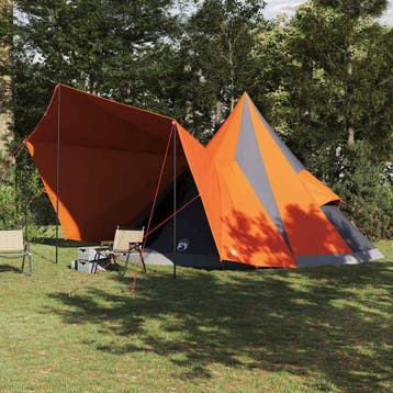 vidaXL Tipi Tent met dak Grijs en Oranje 510 x 690 x 330 cm, Verzenden, Nieuw, Tot en met 2