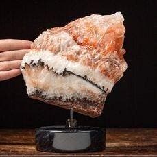 Toscaanse onyx op een marmeren sokkel Zeldzame Perzik Onix -