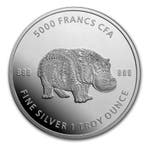 Chad - Mandala Hippo 1 oz 2020 (10.000 oplage), Verzenden, Overige landen, Losse munt, Zilver