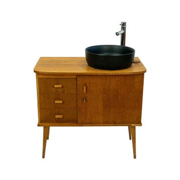 Badkamermeubel | Vintage | Eiken | Tambour |  3850, Minder dan 50 cm, 75 cm of meer, Ophalen of Verzenden, Zo goed als nieuw