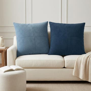 vidaXL Kussensloop 6 st ALMELO Marineblauw 70 x 70 cm, Verzenden, Nieuw
