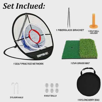 Pop-Up Golf Chipping Net met Oefenmat - Draagbaar & Opvouwba, Sport en Fitness, Golf, Verzenden, Nieuw