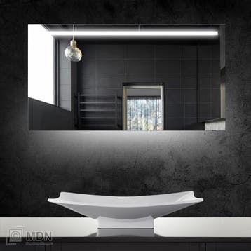 Aluminium spiegel met LED verlichting, verlichting aan de on, Verzenden, Nieuw