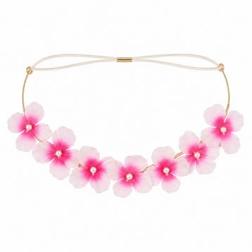 Haarband Bloemenkroon - Wit Roze, Nieuw