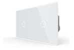Witte Livolo 1+1 Touchscreen Dimmer | Wissel | Glaspaneel, Ophalen of Verzenden, Nieuw, Schakelaar