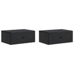 vidaXL Wandbeugel Bedkast 2 pcs Zwart 49 x 34,5 x 20 cm, Minder dan 45 cm, Verzenden, Nieuw, Minder dan 55 cm
