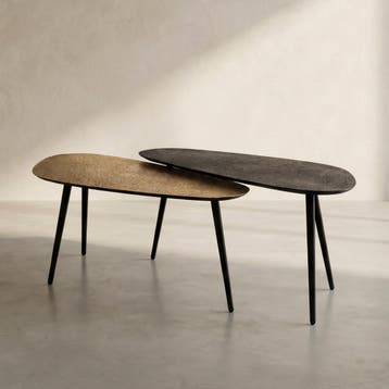 *WOONWINKEL* Organische Salontafel Set Metallic, Huis en Inrichting, Tafels | Salontafels, Verzenden, Nieuw