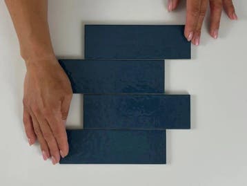 Wandtegel Equipe Ceramica Kalma Deep Blue Blauw Glans 6x18,6, Nieuw, Minder dan 20 cm, 10 m² of meer, Wandtegels
