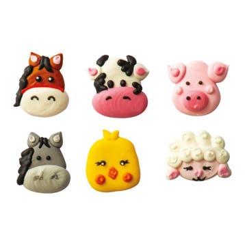 Suikerdecoratie Boerderijdieren 4cm 6st., Hobby en Vrije tijd, Taarten en Cupcakes maken, Verzenden, Nieuw