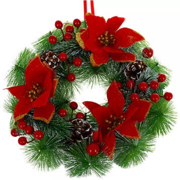 Ruhhy Kerstkrans met realistische groene decoratie voor d..., Ophalen of Verzenden, Nieuw