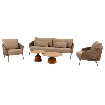 June Molina stoel bank loungeset 5 delig teak amber 4, Ophalen of Verzenden, Nieuw