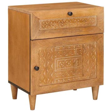 vidaXL Nachtkastje Licht Bruin 50 x 33 x 60 cm Bewerkt hout, Huis en Inrichting, Slaapkamer | Nachtkastjes, Minder dan 45 cm, Verzenden