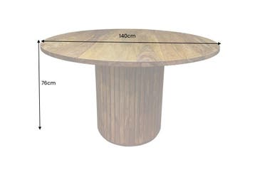 Eettafel TRES CHIC Ø 140 cm rond sheeshamhout bruine, Huis en Inrichting, Tafels | Eettafels, Ophalen of Verzenden, Nieuw