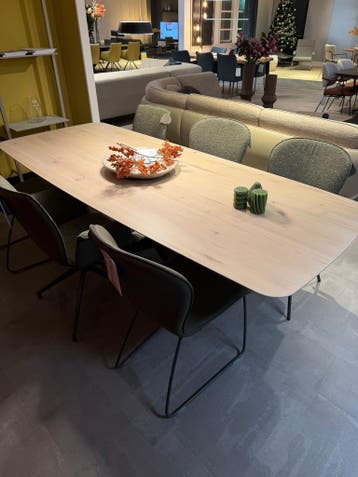 OXXI eetkamertafel 240x100cm inclusief 6 stoelen, Ophalen, Overige kleuren, Nieuw, Stof