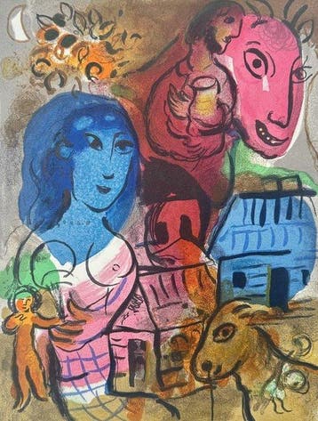 Marc Chagall (1887-1985) - Composition with Blue Woman