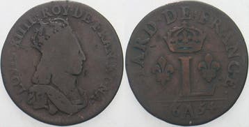 1 Liard 1654 A Frankreich Ludwig Xiv 1643-1715, Verzenden