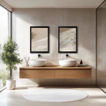 Rechthoekige wandspiegel Elina met kunststoflijst, Huis en Inrichting, Woonaccessoires | Spiegels, Verzenden, Nieuw