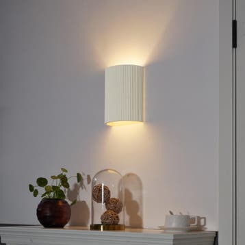 Scandinavische wandlamp beige ovaal - Plaster, Verzenden, Nieuw